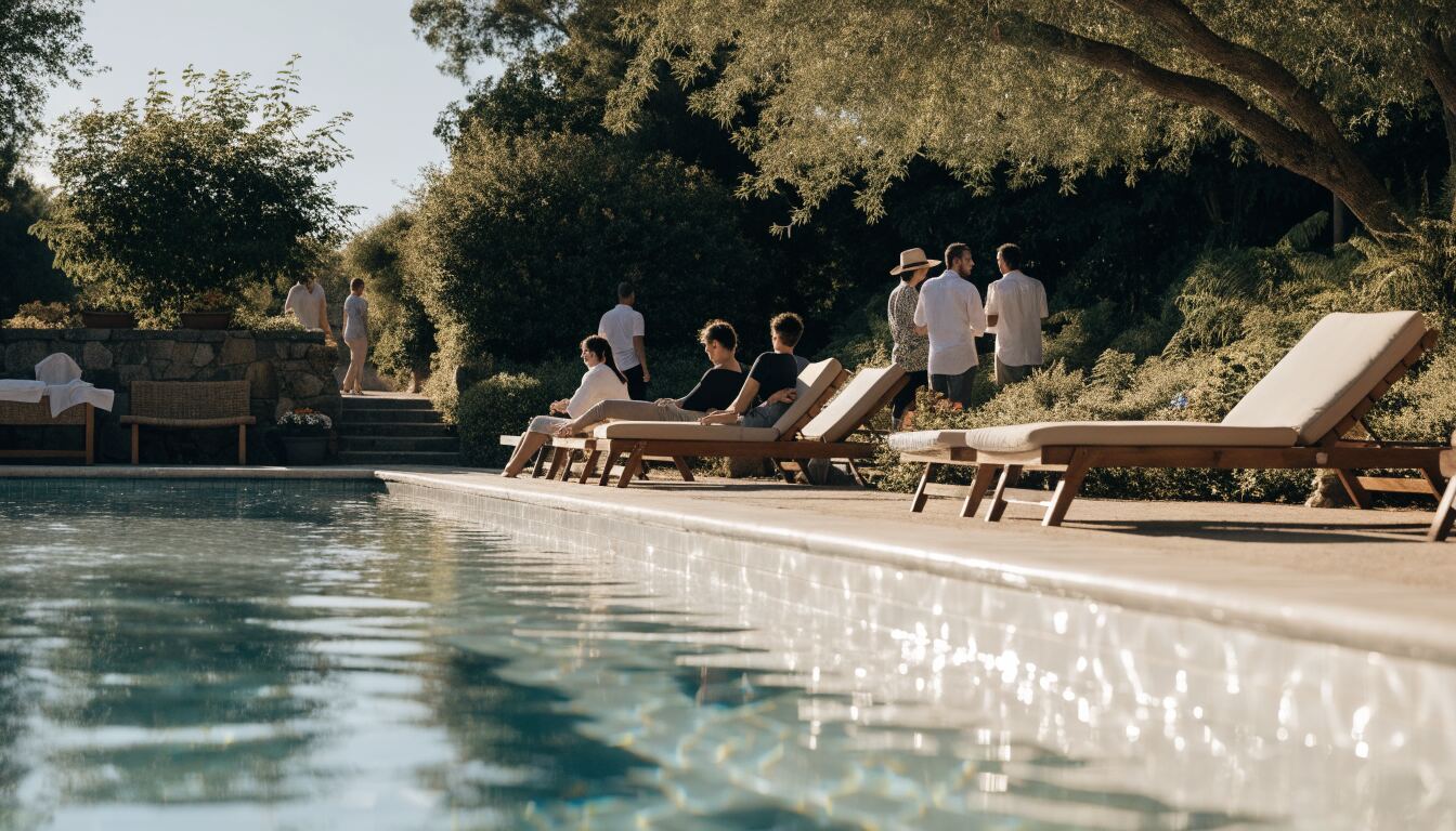 A Day of Serene Social Connection at a Naturist Pool Retreat