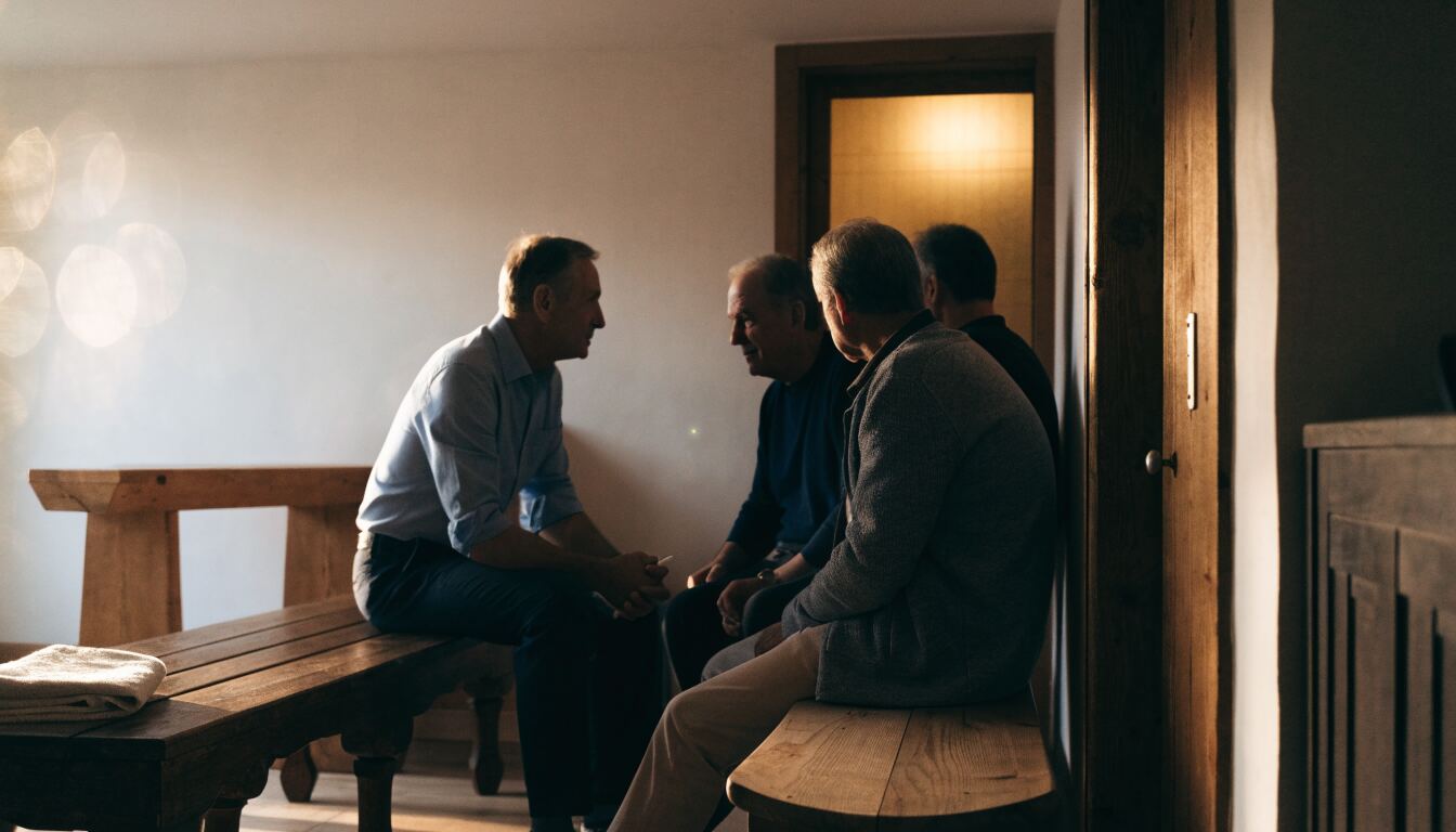 A Relaxed Gay Sauna Gathering for Mindful Connection in Flanders